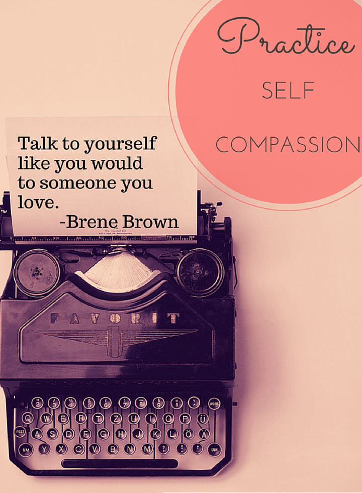 Typewriter with Brene Brown Quote Practice Self Compassion A Teacher's Best Friend Blog Post Become a Better Teacher #Teacher #Self-Compassion #Self-Improvement #Vintage