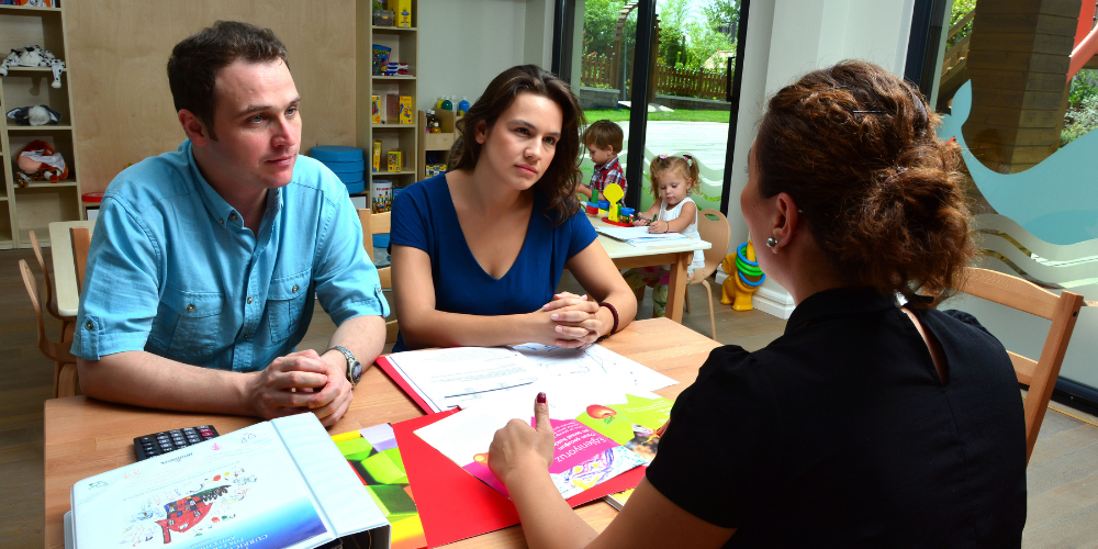 teacher meeting face-to-face with parents
